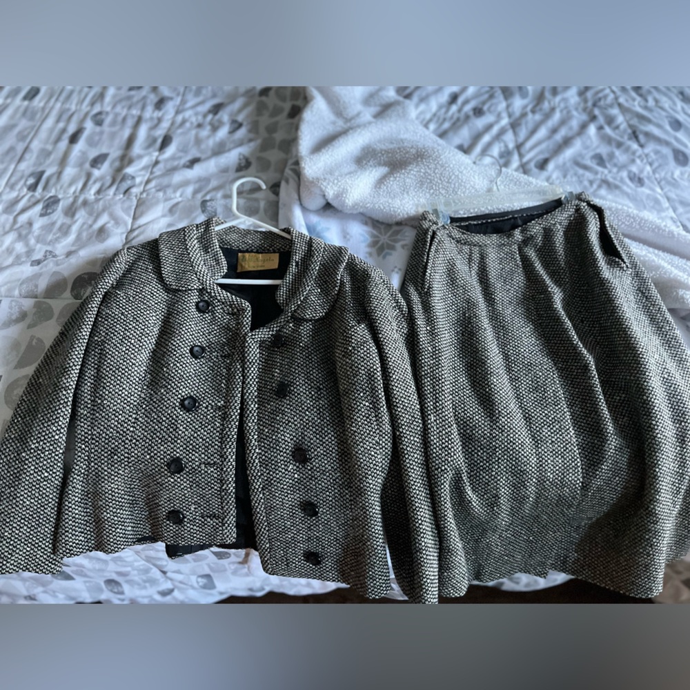 Vintage Wool Jacket and Skirt Suit